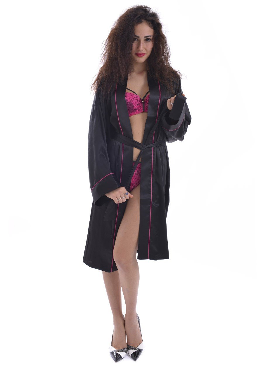 TWIN-SET black LINGERIE robe LA65EE