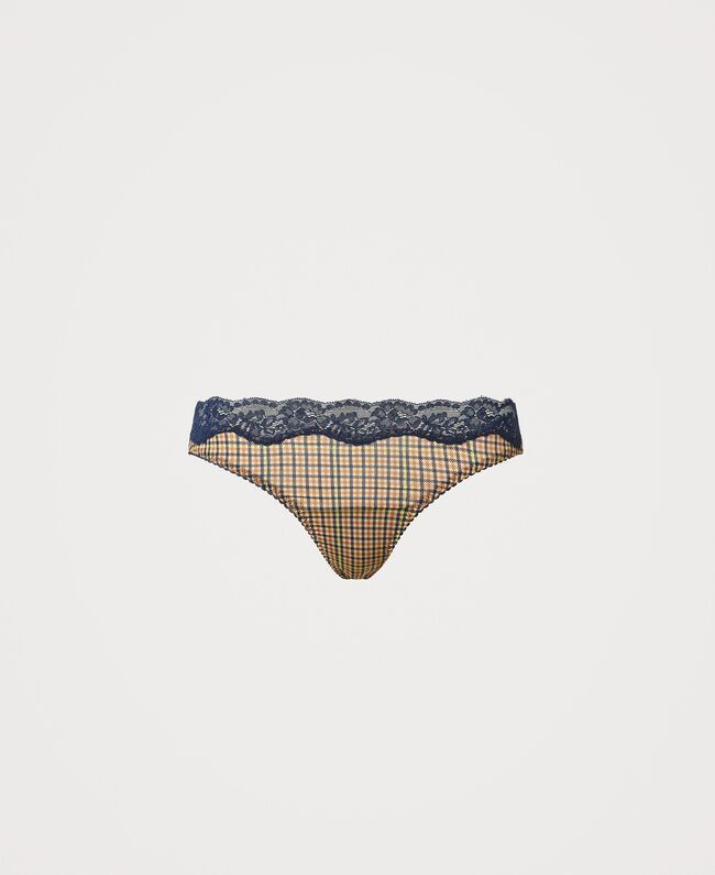 TWINSET check print G-string