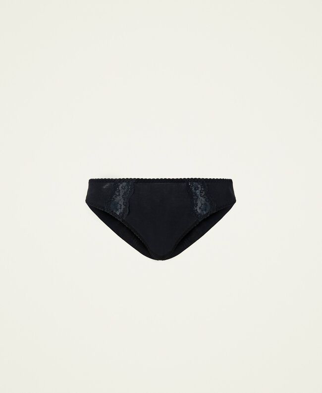 TWINSET black Brazilian briefs with lace