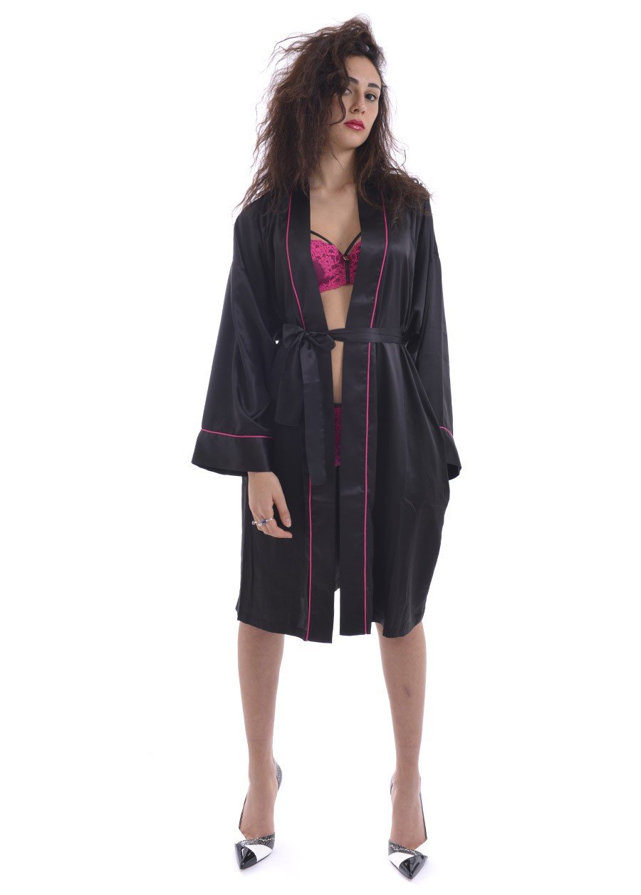 TWIN-SET black LINGERIE robe LA65EE