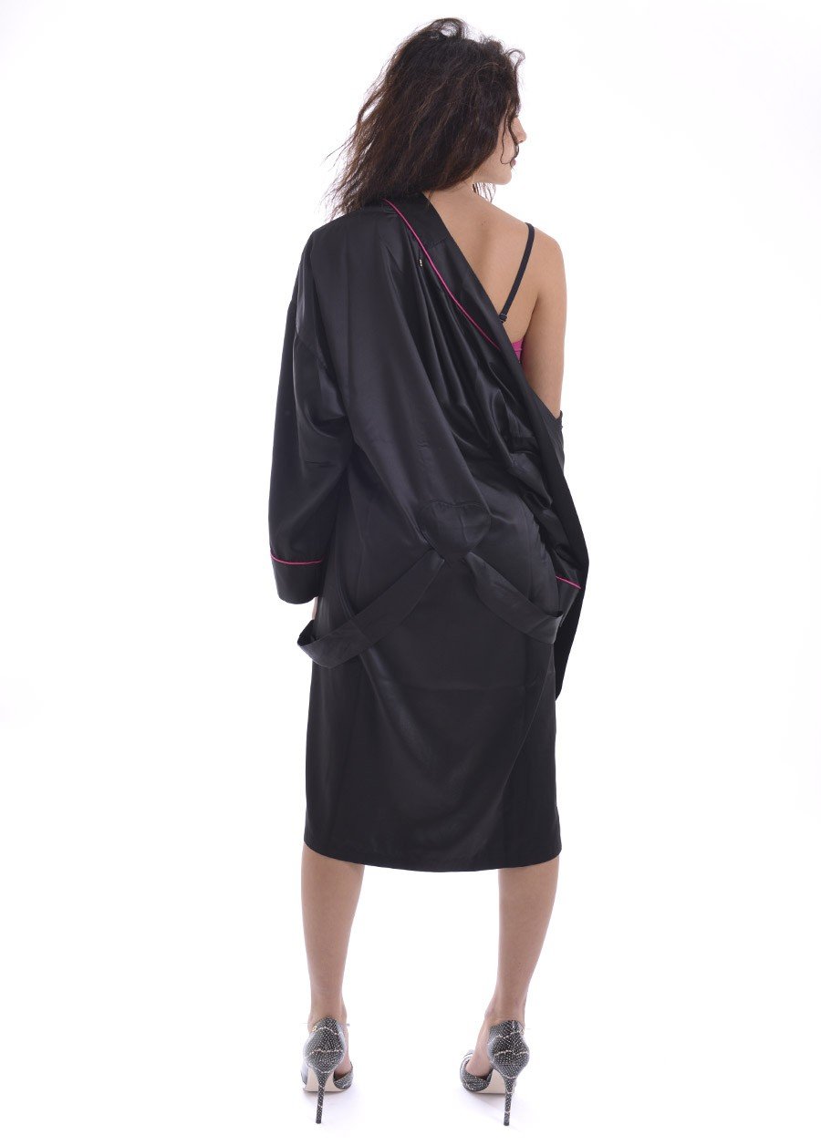 TWIN-SET black LINGERIE robe LA65EE