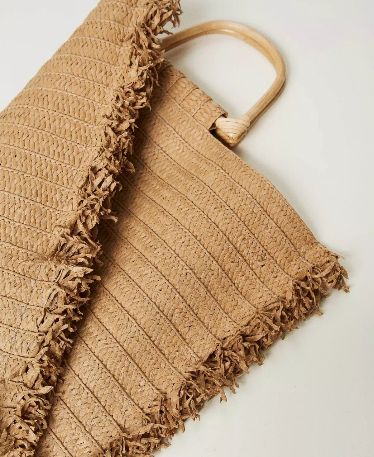 Borsa shopper effetto paglia con frange TWINSET