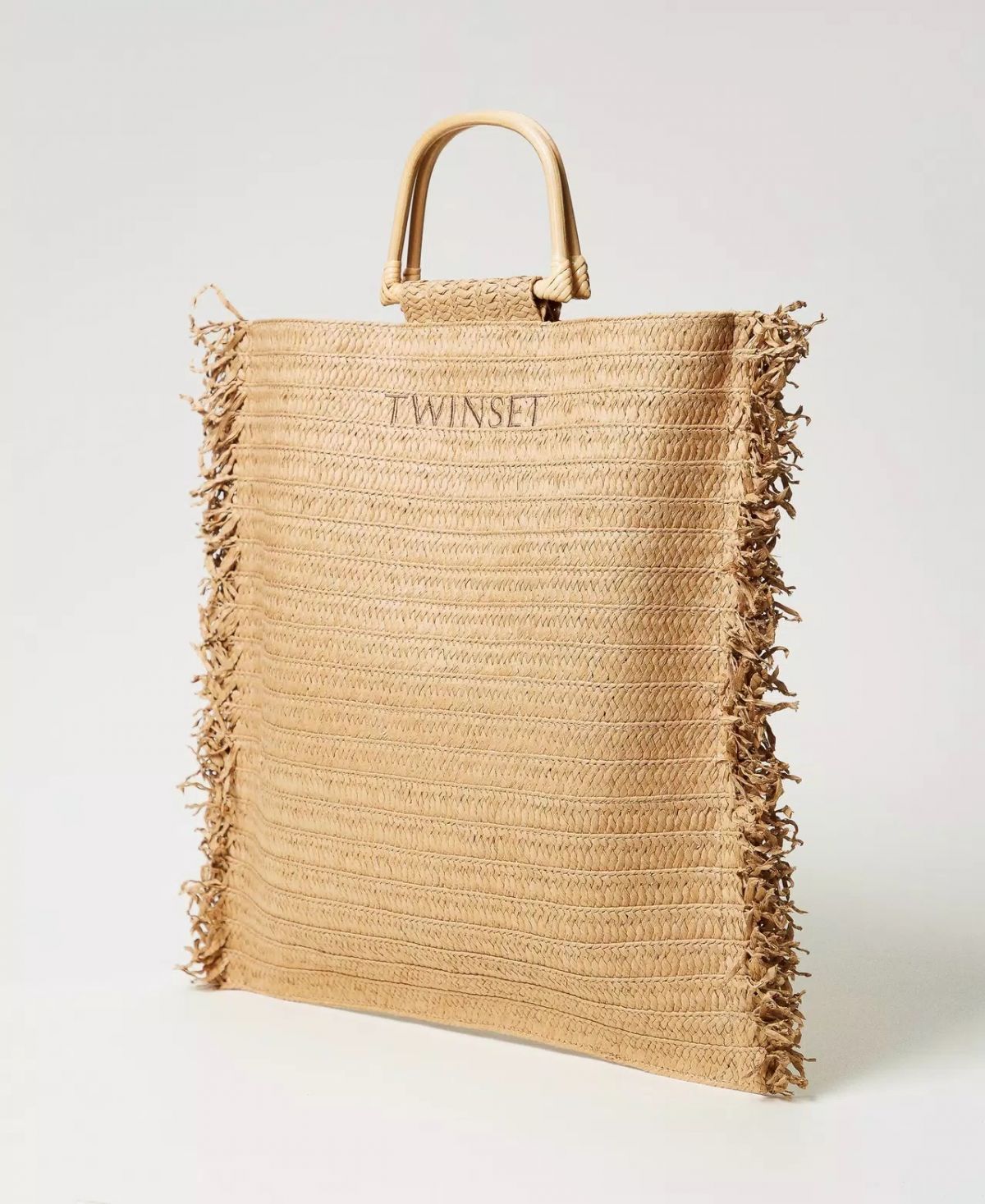 Borsa shopper effetto paglia con frange TWINSET
