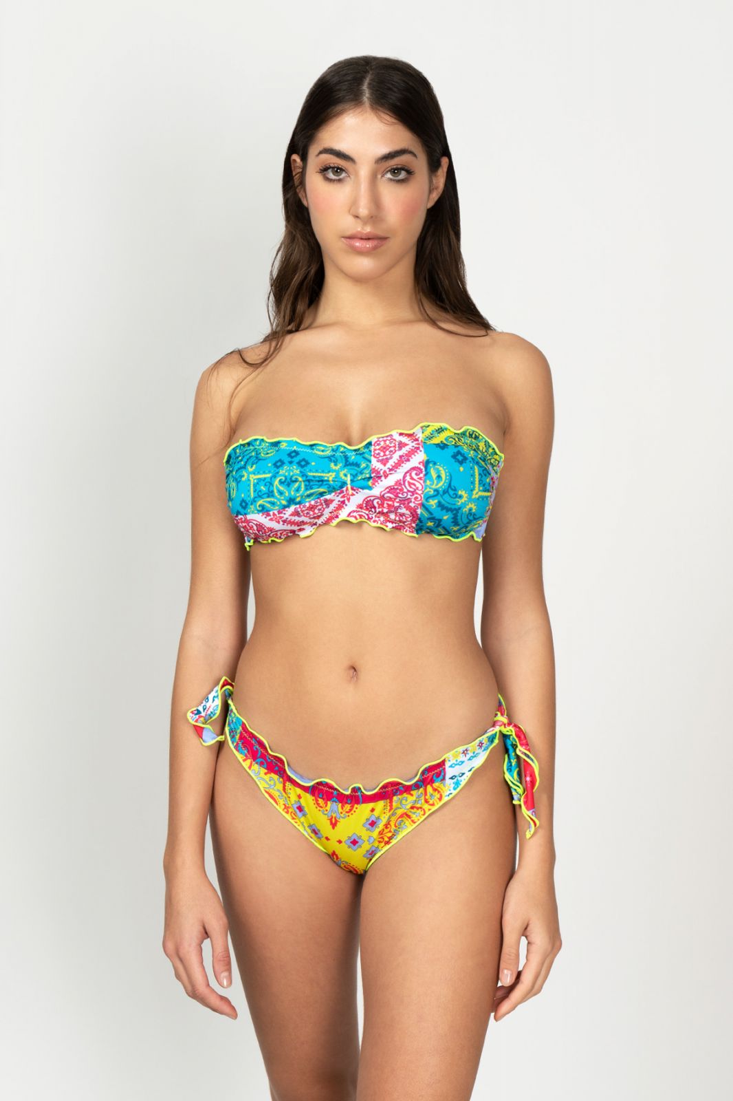 CHANGIT Bandeau bikini and adjustable brazilian briefs Frou Frou Mumbai