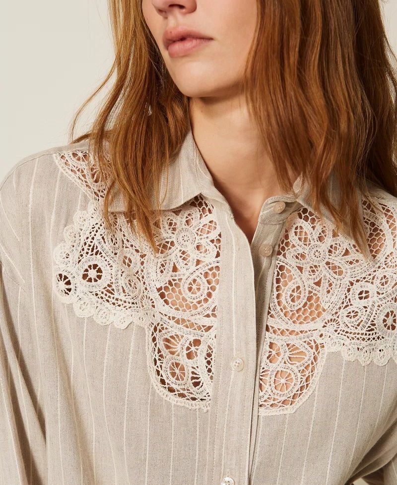 Camicia righe ricamo TWINSET