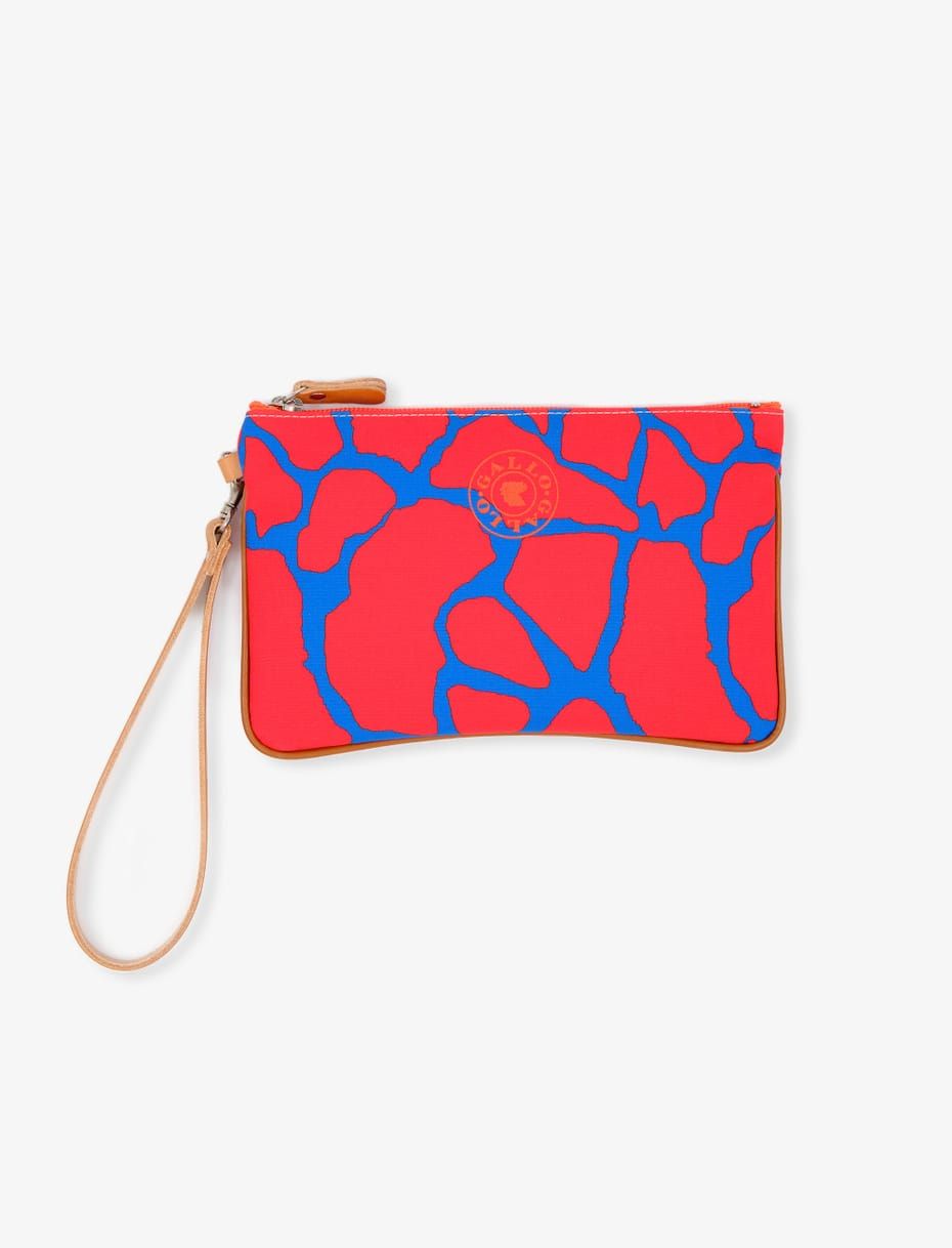 Gallo Prussian blue pouch with giraffe motif