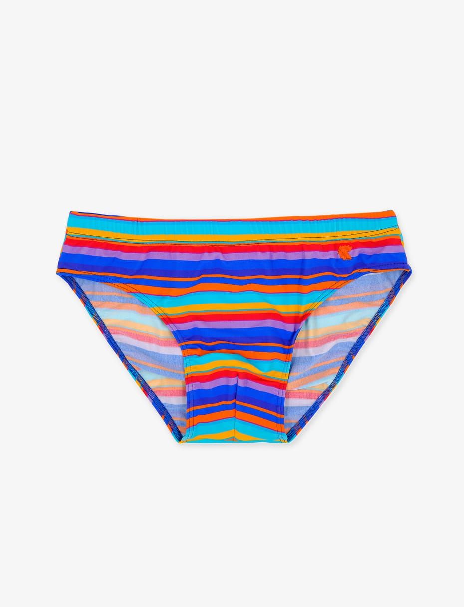 Gallo men's Aegean blue striped swimming briefs