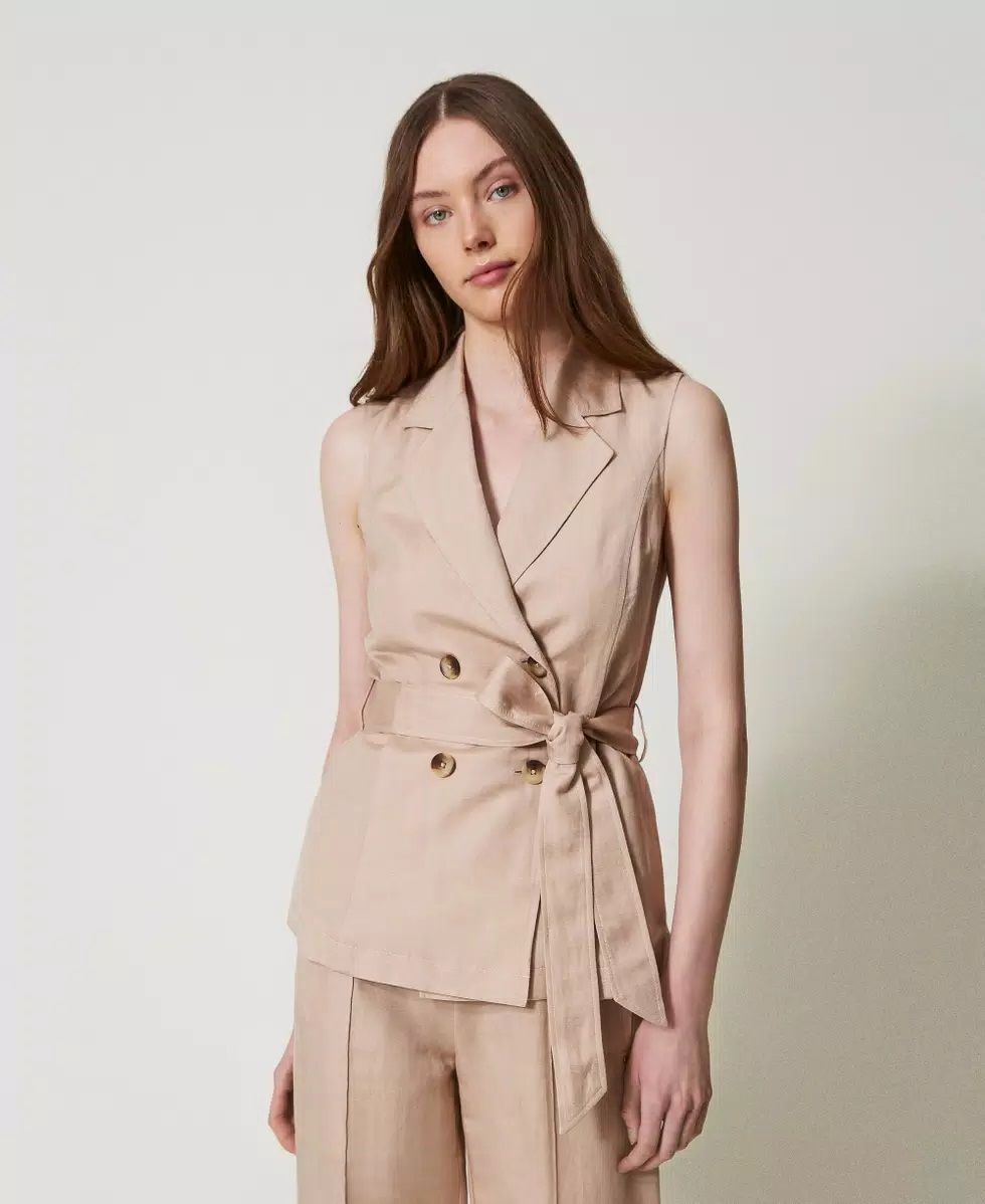 Gilet in misto lino Twin Set