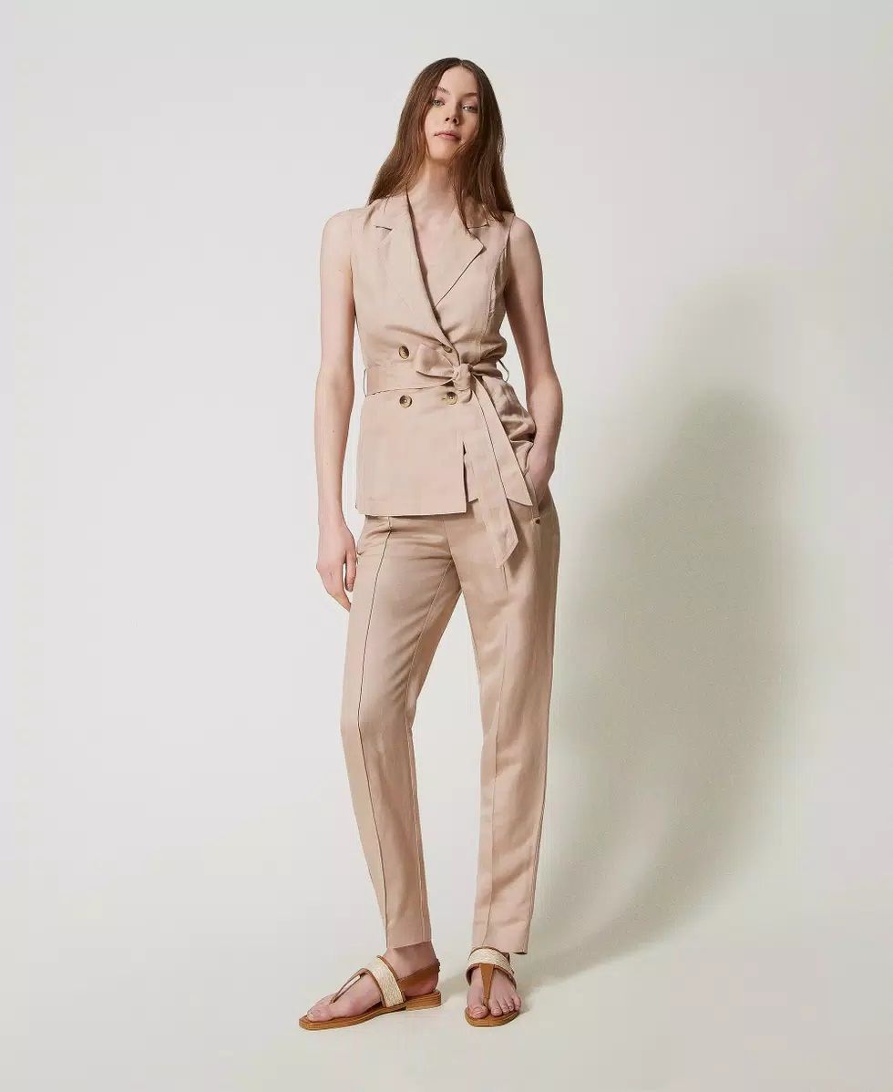 Gilet in misto lino Twin Set