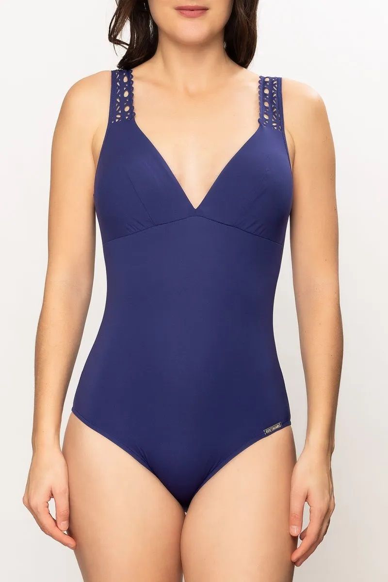 LISE CHARMEL blue one-piece swimsuit AJOURAGE