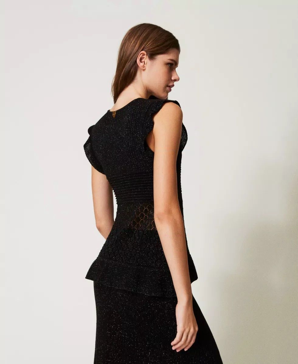 Maglia in filato lurex con volant TWINSET