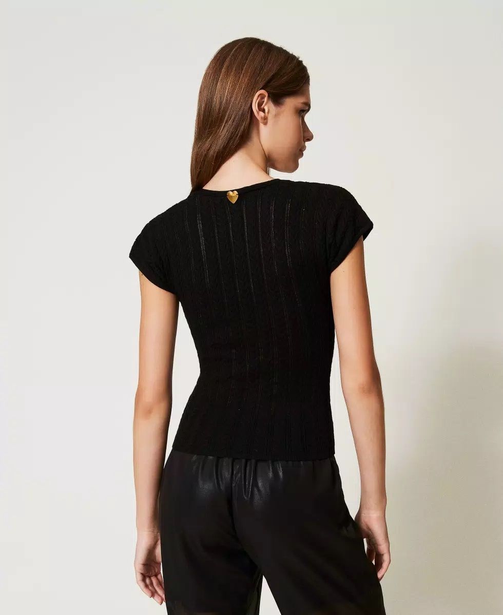 Maglia fitted con costine TWINSET