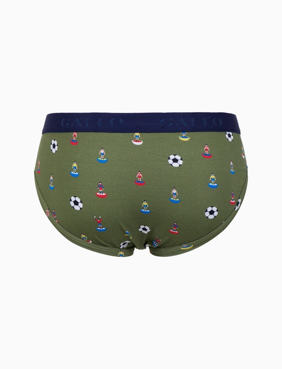 Slip intimo uomo cotone verde fantasia gioco calcio GALLO