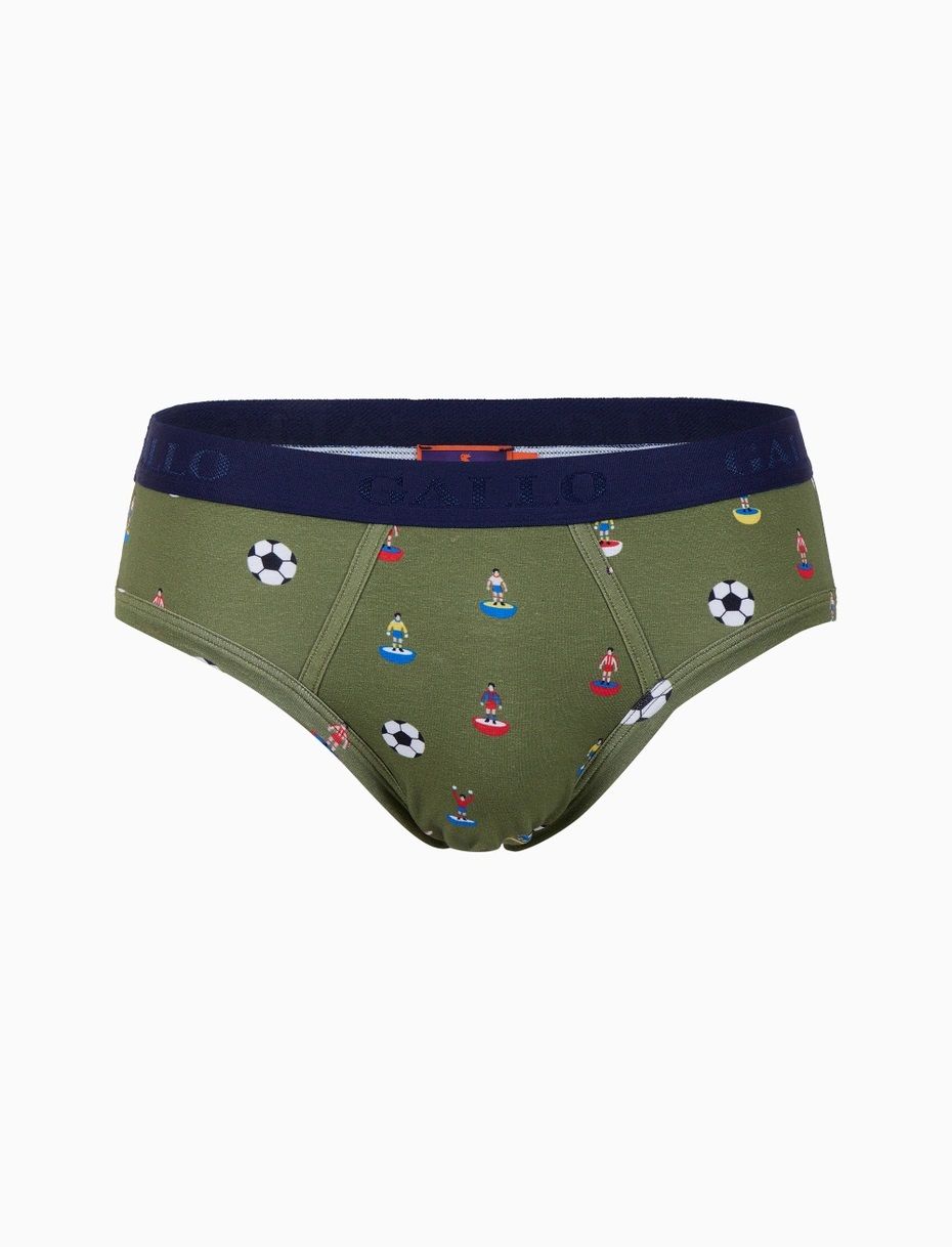 Slip intimo uomo cotone verde fantasia gioco calcio GALLO
