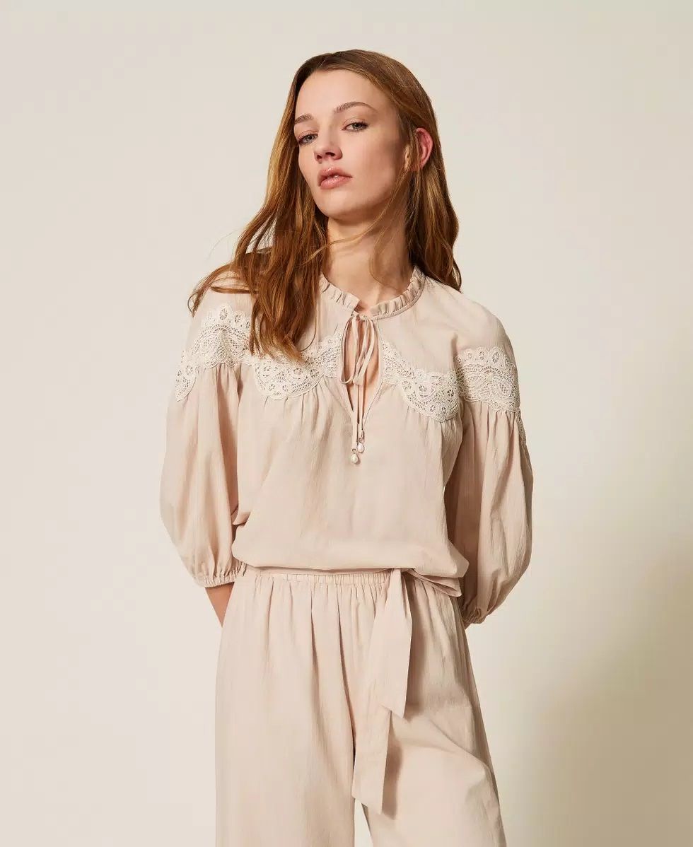 Blusa macram&egrave; TWINSET 