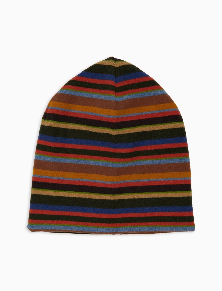 Berretto reversibile unisex righe multicolor GALLO