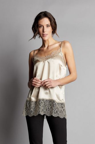 TWINSET lace and satin top