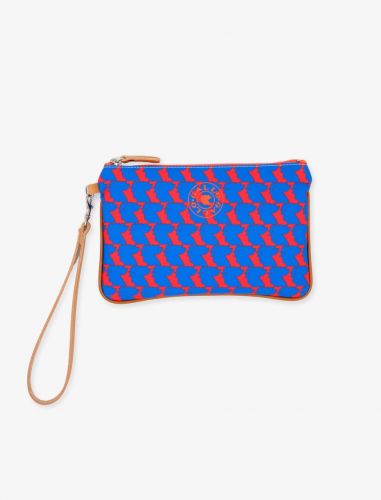 Gallo Prussian blue pouch with giraffe motif