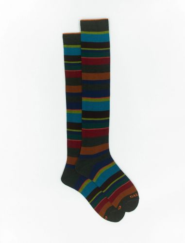 GALLO men's long socks with stripes and polka dots