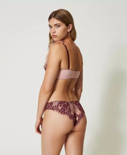 TWINSET beige Brazilian briefs with lace